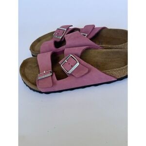 Birkenstock Arizona Leather Nubuck Crocus Pink Sandals Slides 41/10